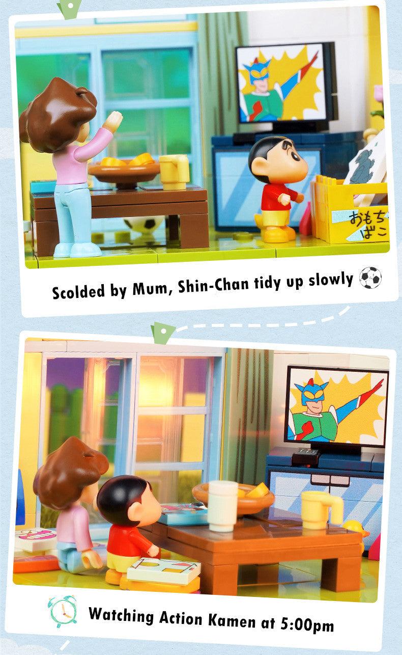 Keeppley - Crayon Shin-Chan Home Scene Building Blocks Set - inshobby.com