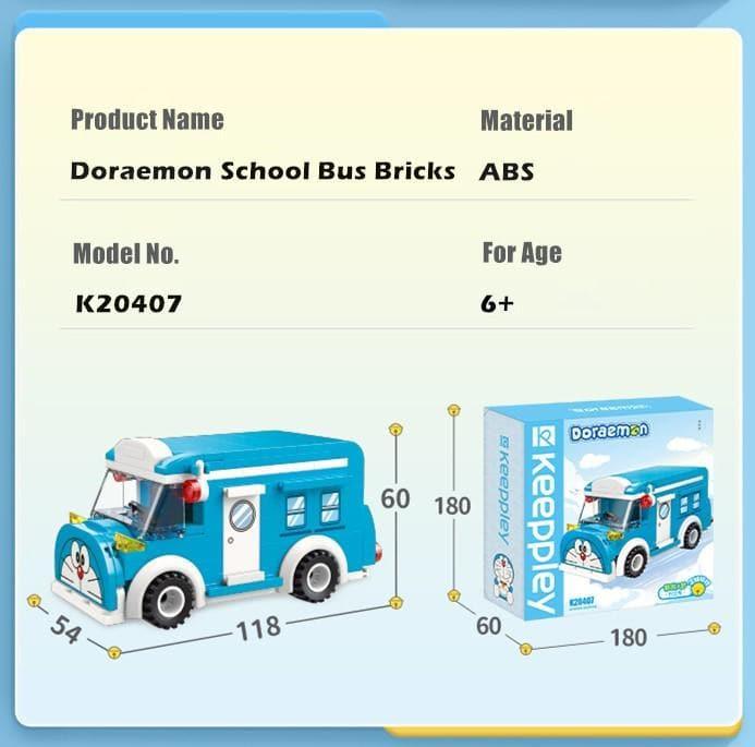 Keeppley - Doraemon School Bus Building Blocks Set - inshobby.com