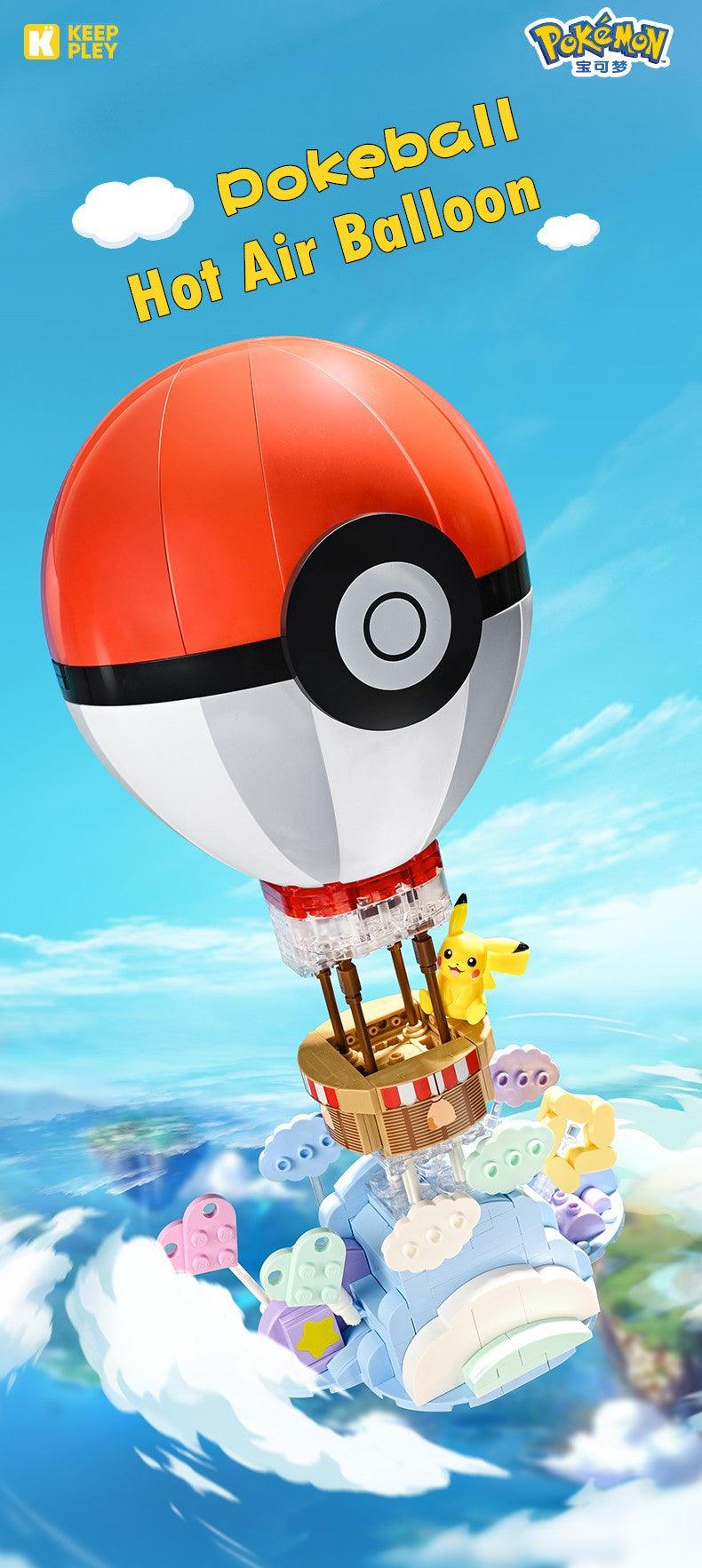 Keeppley - Pikachu Pokeball Hot Air Balloon Light-Up Building Blocks Set - inshobby.com