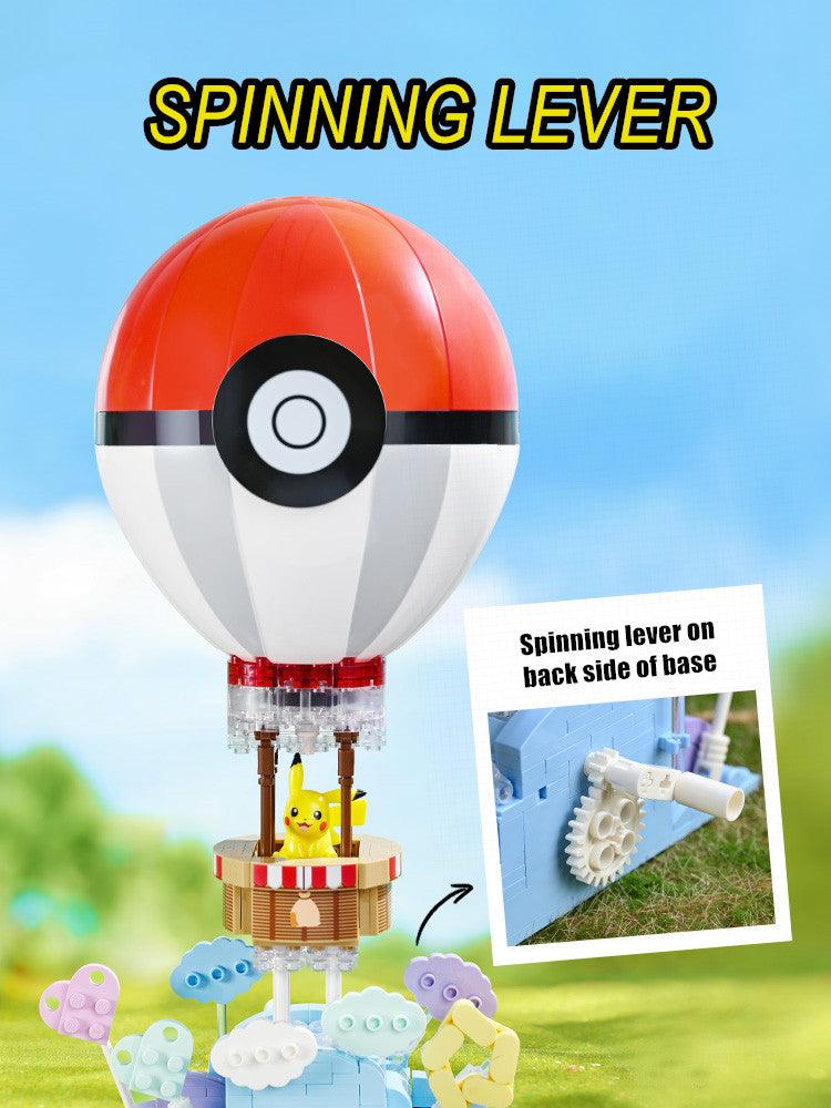 Keeppley - Pikachu Pokeball Hot Air Balloon Light-Up Building Blocks Set - inshobby.com