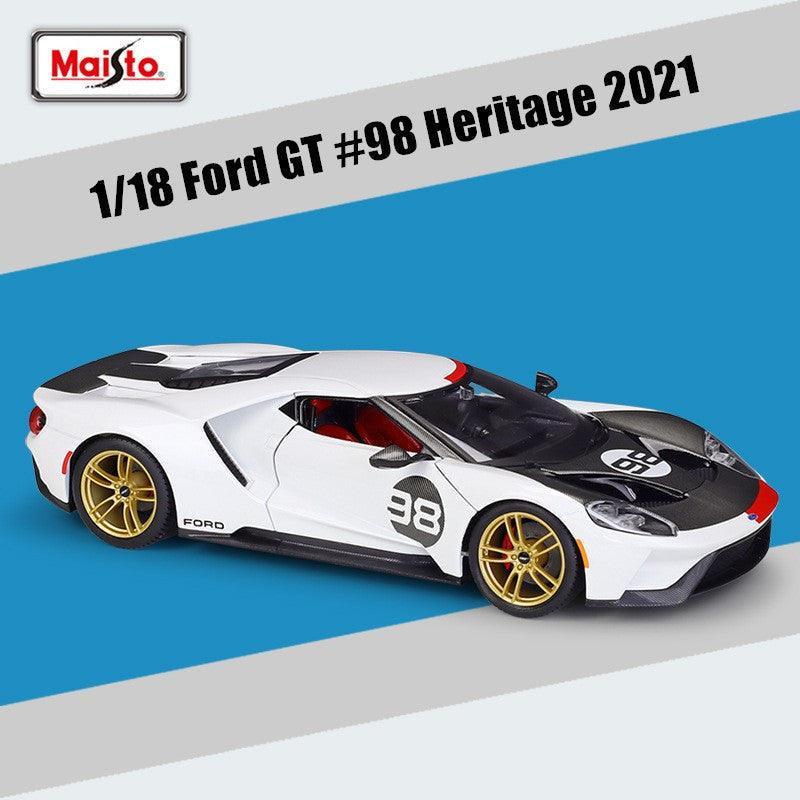 Maisto - 1:18 2021 Ford GT #98 Heritage Alloy Model Car