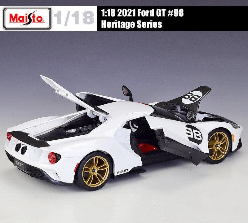 Maisto - 1:18 2021 Ford GT #98 Heritage Alloy Model Car
