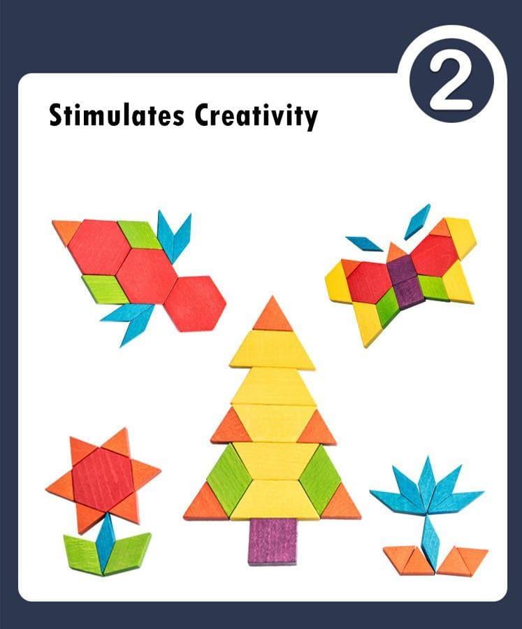 Mideer - Pattern Blocks Wooden Puzzle - inshobby.com