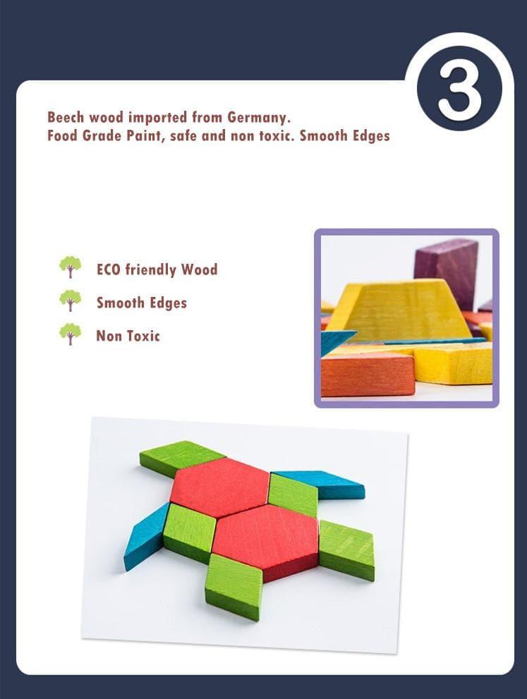 Mideer - Pattern Blocks Wooden Puzzle - inshobby.com