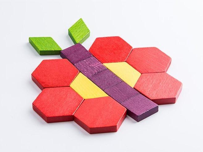 Mideer - Pattern Blocks Wooden Puzzle - inshobby.com