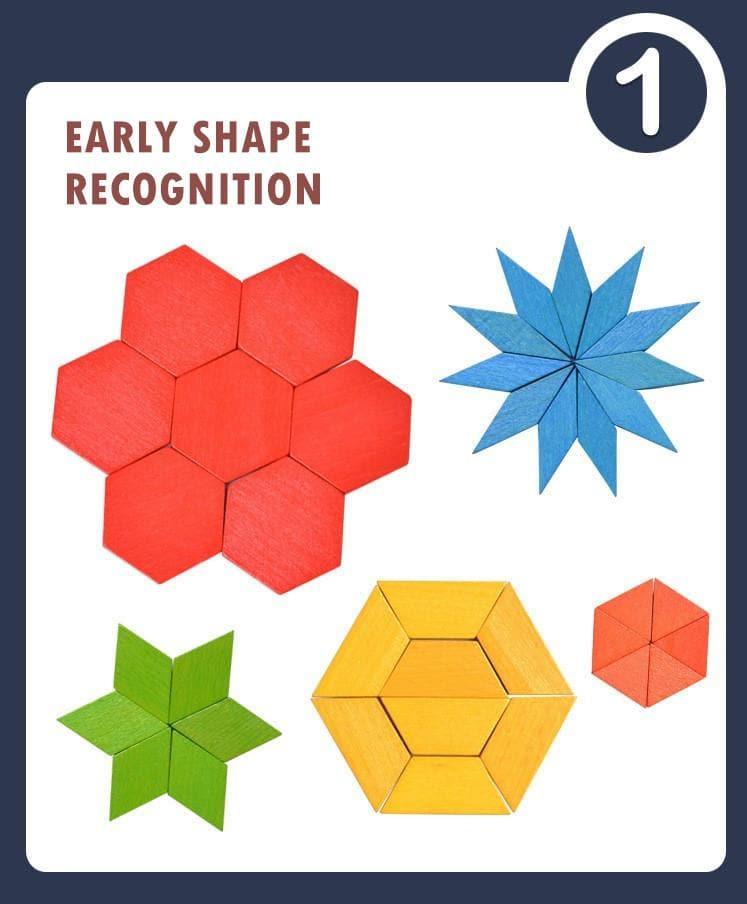 Mideer - Pattern Blocks Wooden Puzzle - inshobby.com