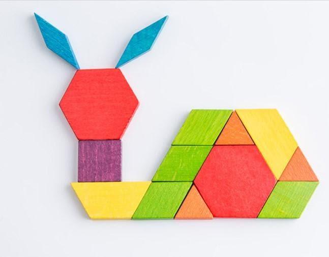 Mideer - Pattern Blocks Wooden Puzzle - inshobby.com