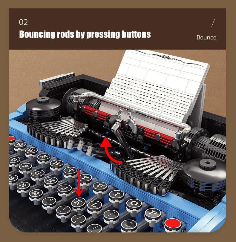 Mould King - Vintage Retro Typewriter Building Blocks Set