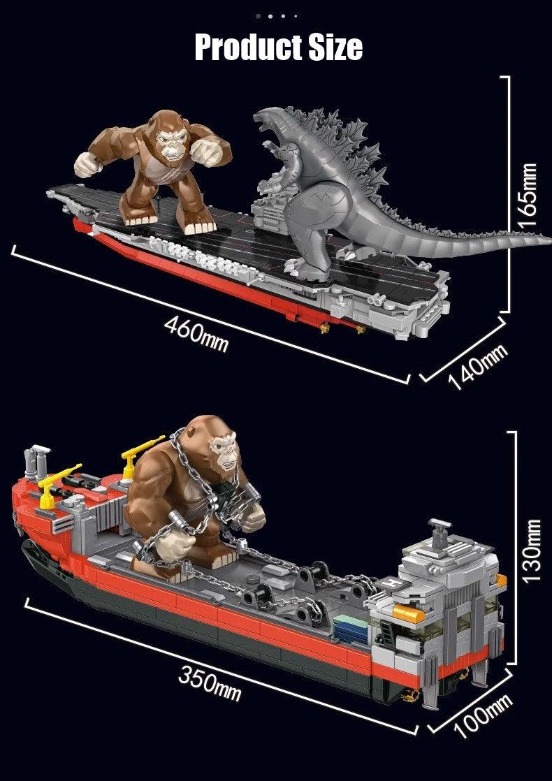 Panlos - Godzilla & Kong Aircraft Carrier Battle Building Blocks