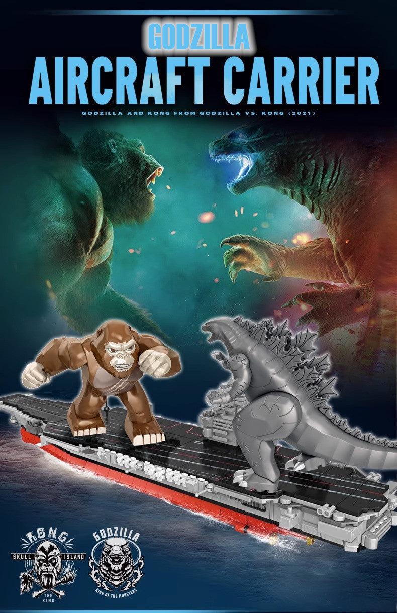 Panlos - Godzilla & Kong Aircraft Carrier Battle Building Blocks - inshobby.com