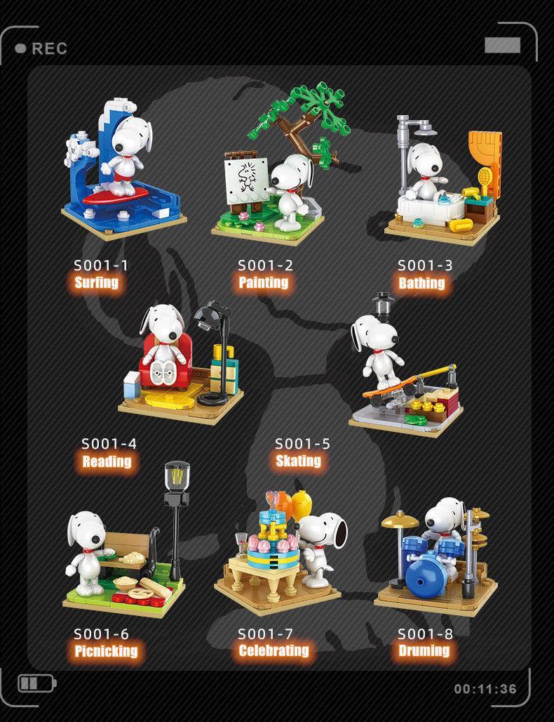Peanuts LLC - Snoopy Leisure Time Building Blocks Figure Blind Box - inshobby.com