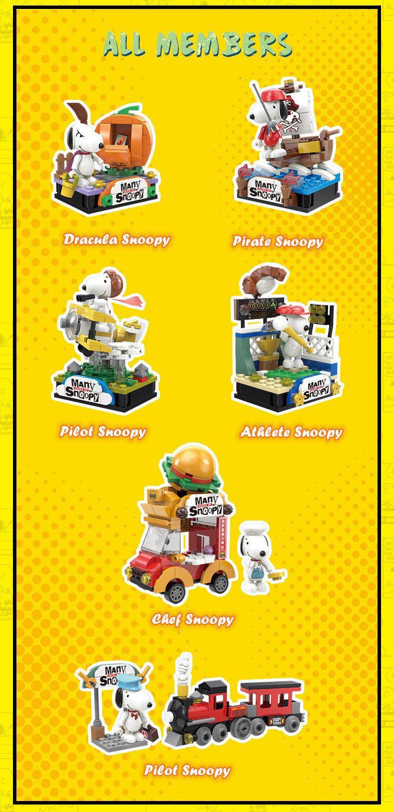 Peanuts LLC - Snoopy Many Faces Linoos Building Blocks Figure Blind Box - inshobby.com