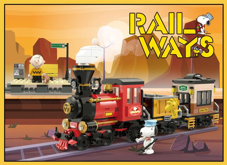 Peanuts LLC - Snoopy Railways Steam Train Building Blocks Set - inshobby.com