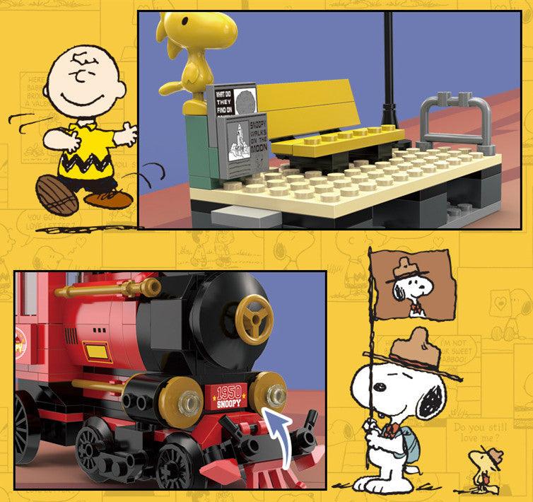 Peanuts LLC - Snoopy Railways Steam Train Building Blocks Set - inshobby.com