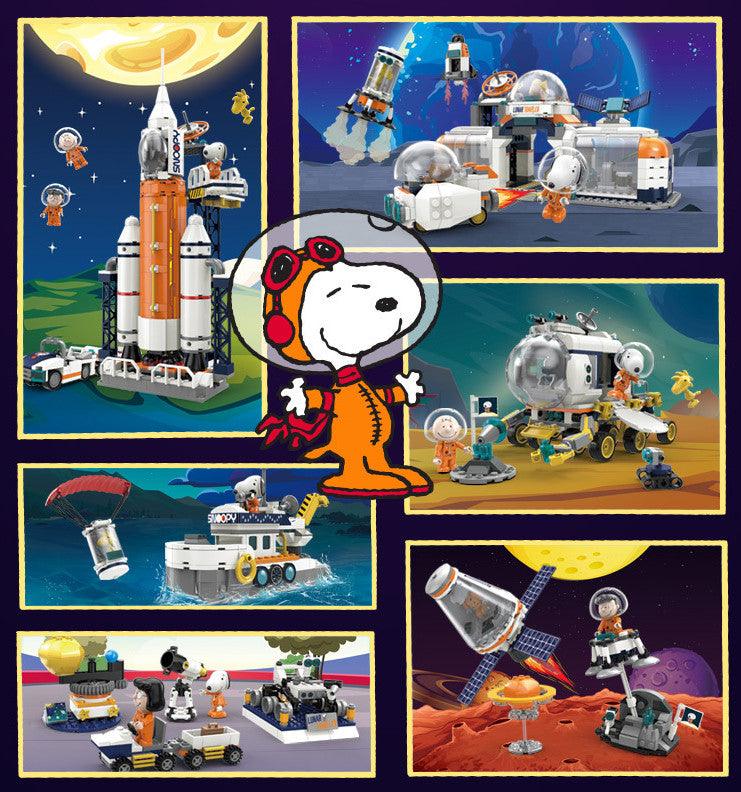 Peanuts LLC - Snoopy Space Lunar Traveler Building Blocks Set - inshobby.com