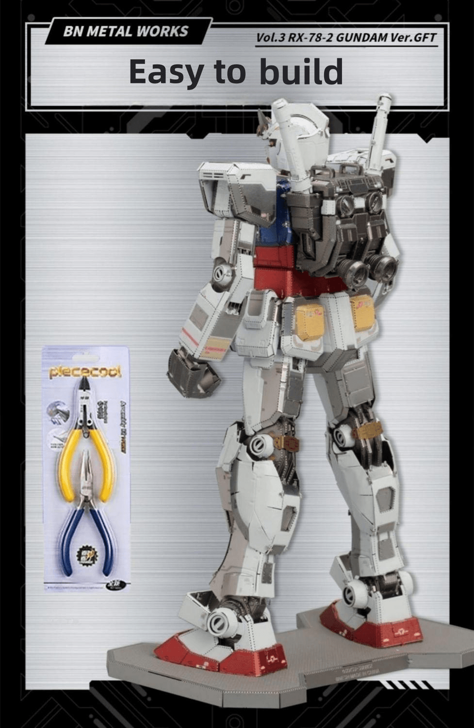 Piececool - BN Metal Works RX-78-2 Gundam GFT Metal Assembly Kit - inshobby.com
