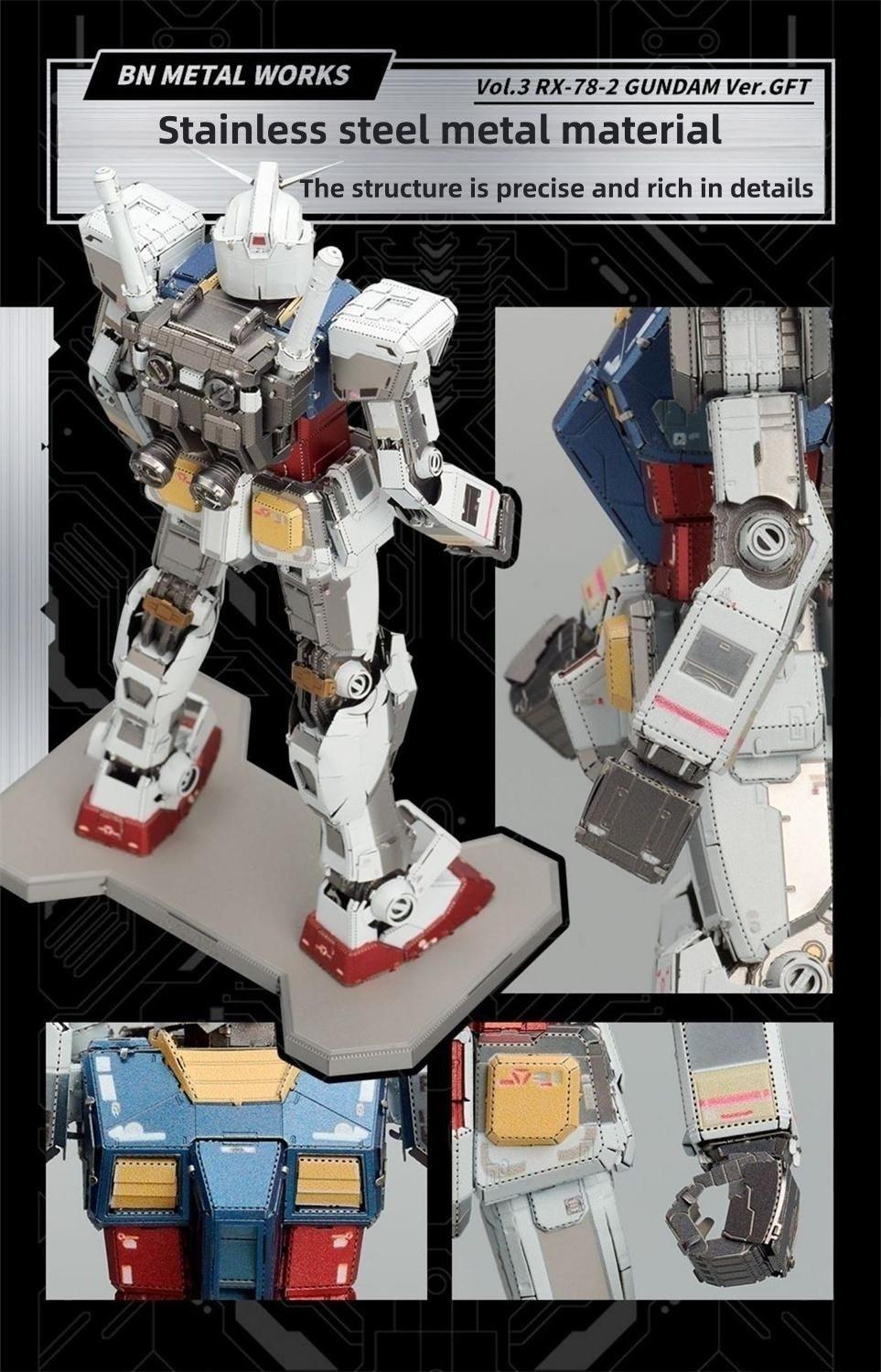 Piececool - BN Metal Works RX-78-2 Gundam GFT Metal Assembly Kit - inshobby.com