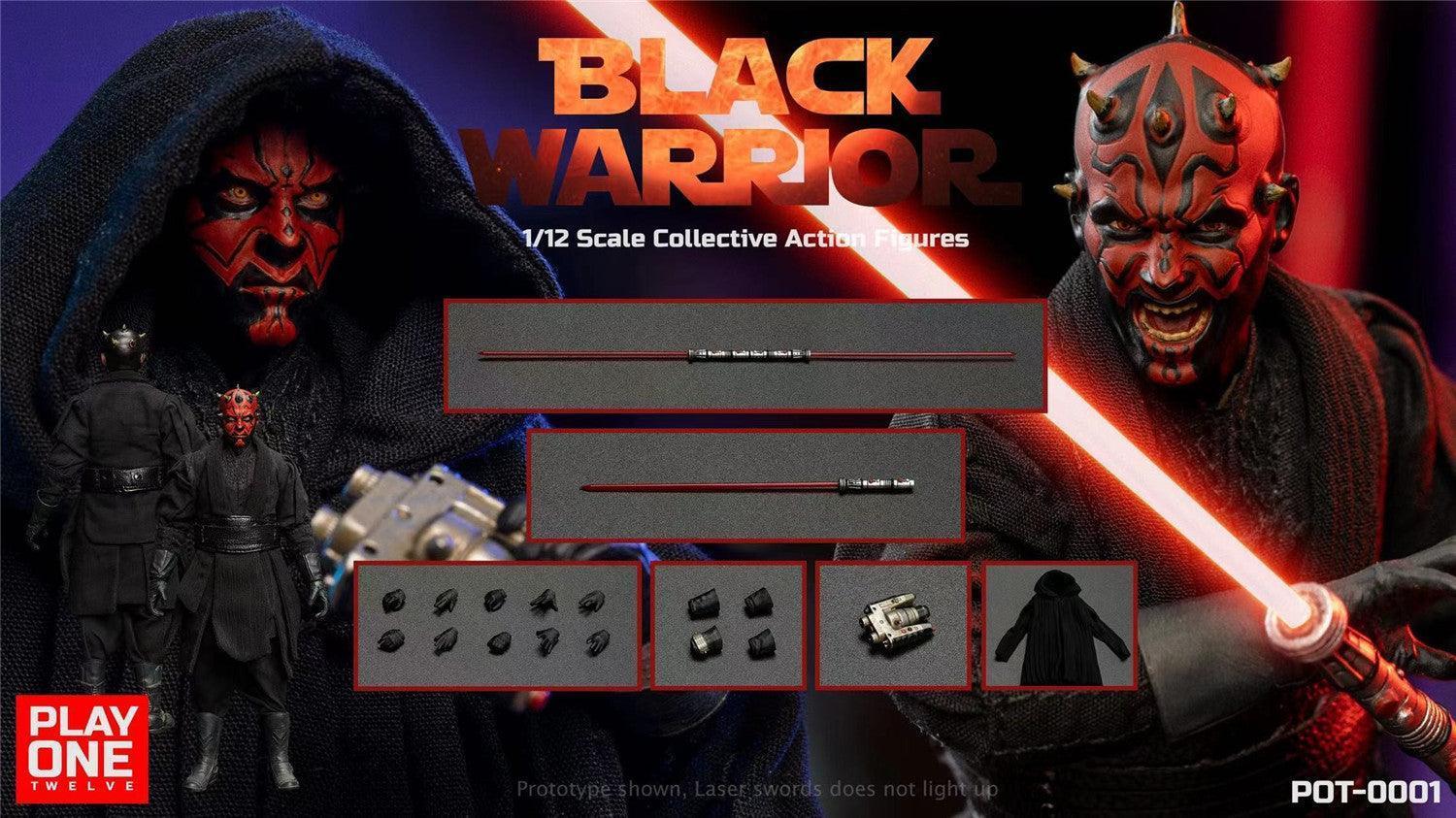Play One Twelve - 1:12 Black Warrior Action Figure - inshobby.com