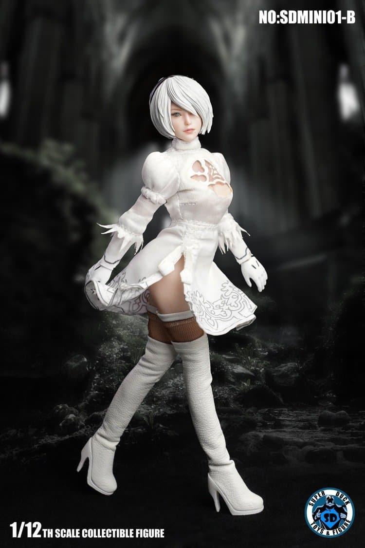 Superduck - 1:12 YoRHa No.2 Type B 2B White Dress Seamless Figure - inshobby.com