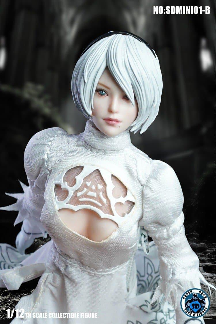 Superduck - 1:12 YoRHa No.2 Type B 2B White Dress Seamless Figure - inshobby.com