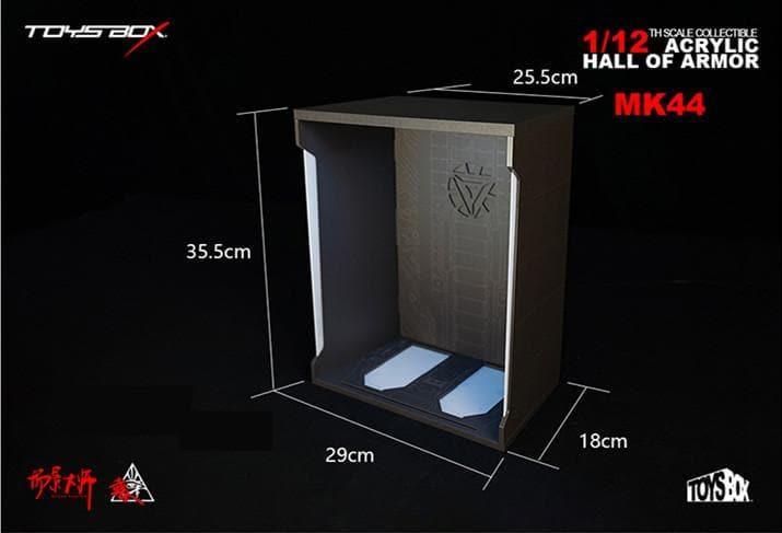 Toys Box - 1:12 Iron Man MK44 Hulkbuster Acrylic Hall of Armor Display Box - inshobby.com