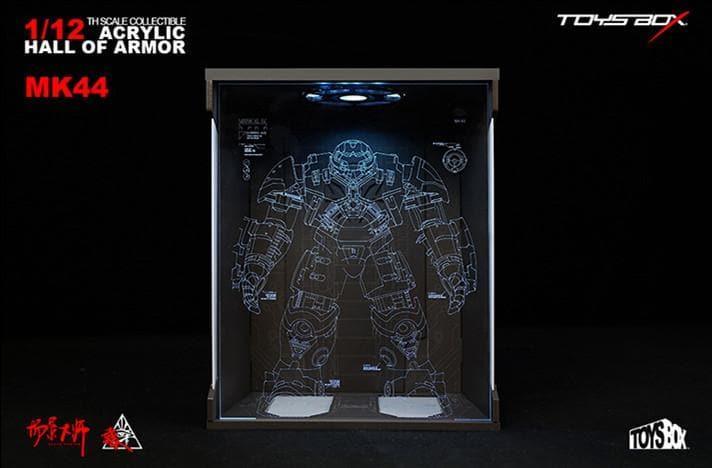 Toys Box - 1:12 Iron Man MK44 Hulkbuster Acrylic Hall of Armor Display Box - inshobby.com