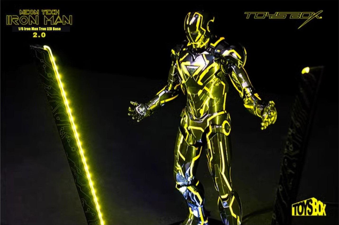 Toys Box - 1:6 Neon Tech 2.0 Iron Man LED Yellow Light Display Base Stage