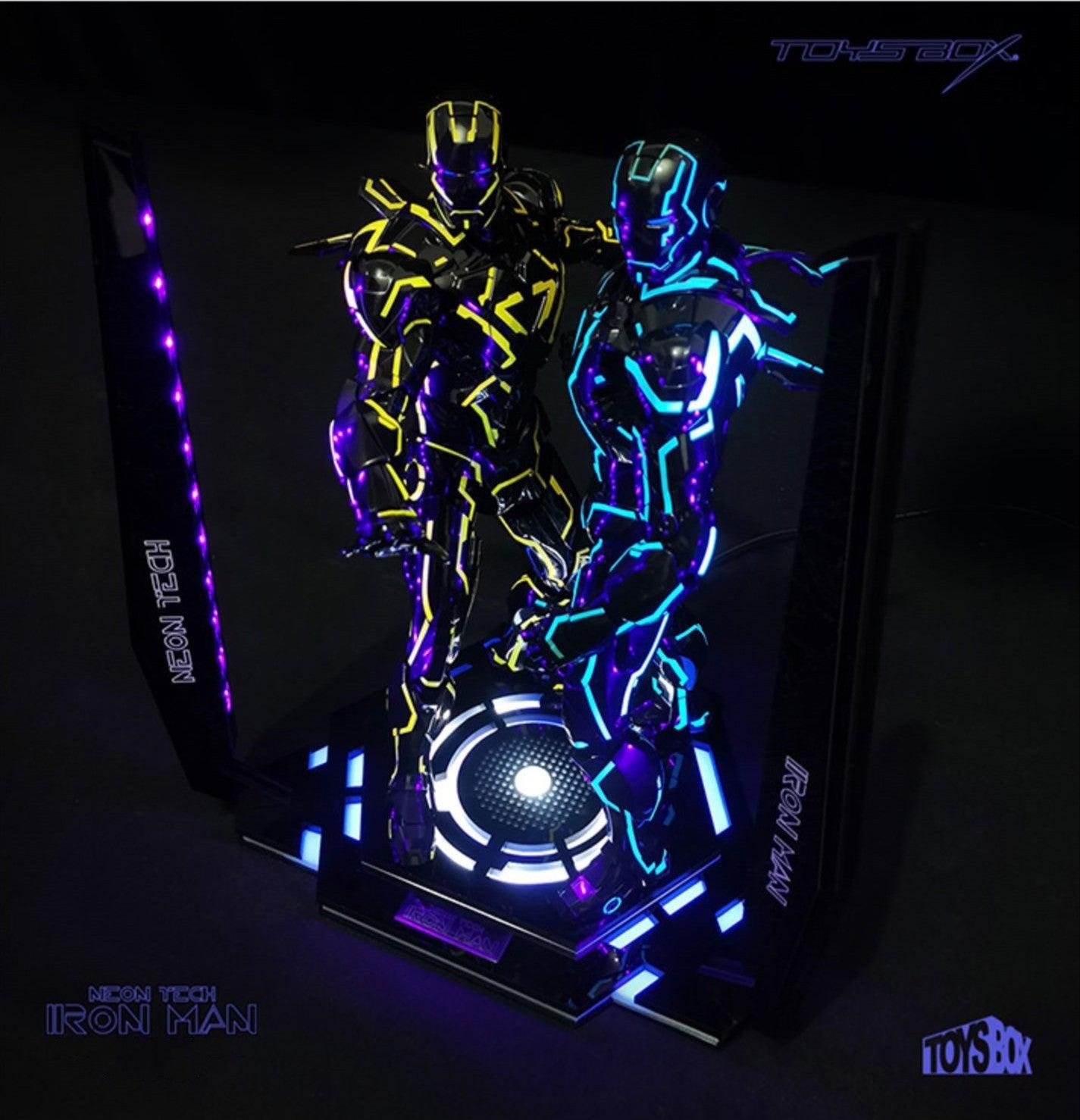 Toys Box - 1:6 Neon Tech Iron Man UV Light Dual Display Base Stage - inshobby.com