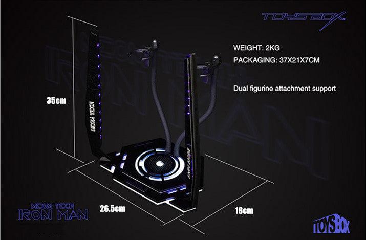 Toys Box - 1:6 Neon Tech Iron Man UV Light Dual Display Base Stage - inshobby.com