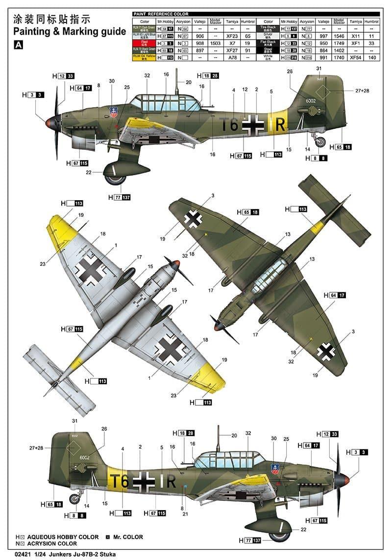 Trumpeter - 1:24 Junkers Ju-87B-2 Stuka Fighter Assembly Kit