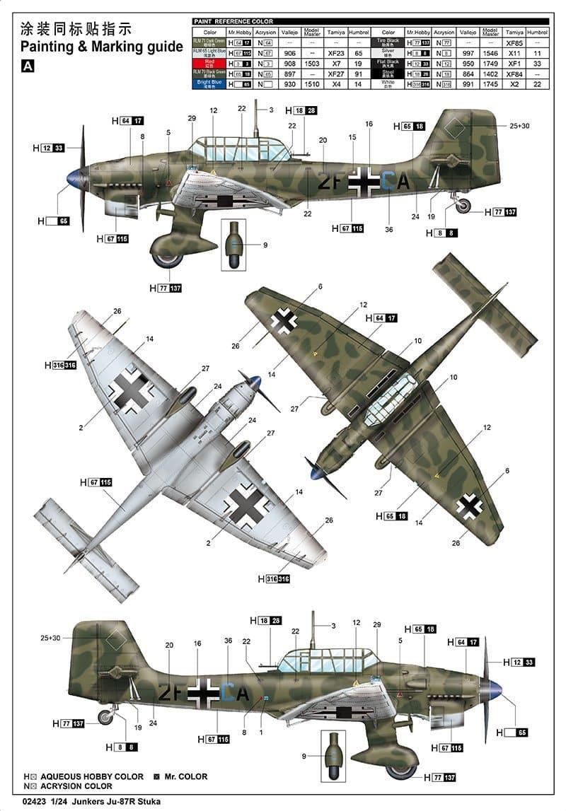 Trumpeter - 1:24 Junkers Ju-87R Stuka Fighter Assembly Kit