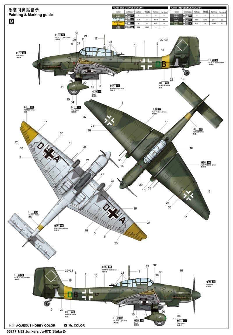 Trumpeter - 1:32 Junkers Ju-87D Stuka Fighter Assembly Kit