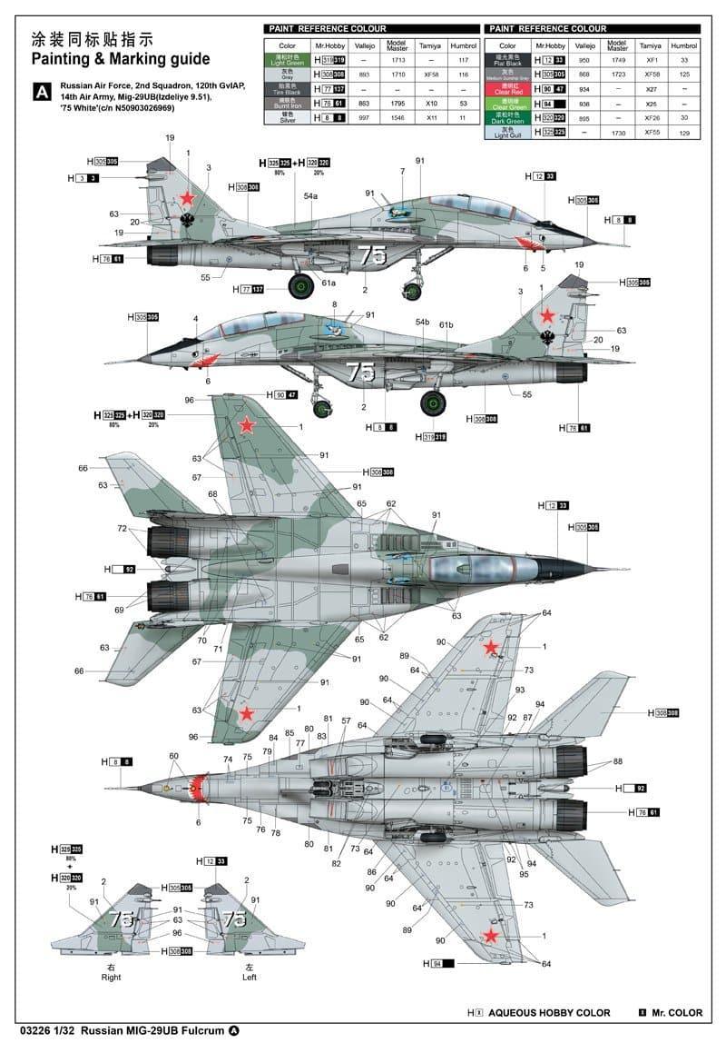 Trumpeter - 1:32 Russian MIG-29UB Fulcrum Fighter Assembly Kit