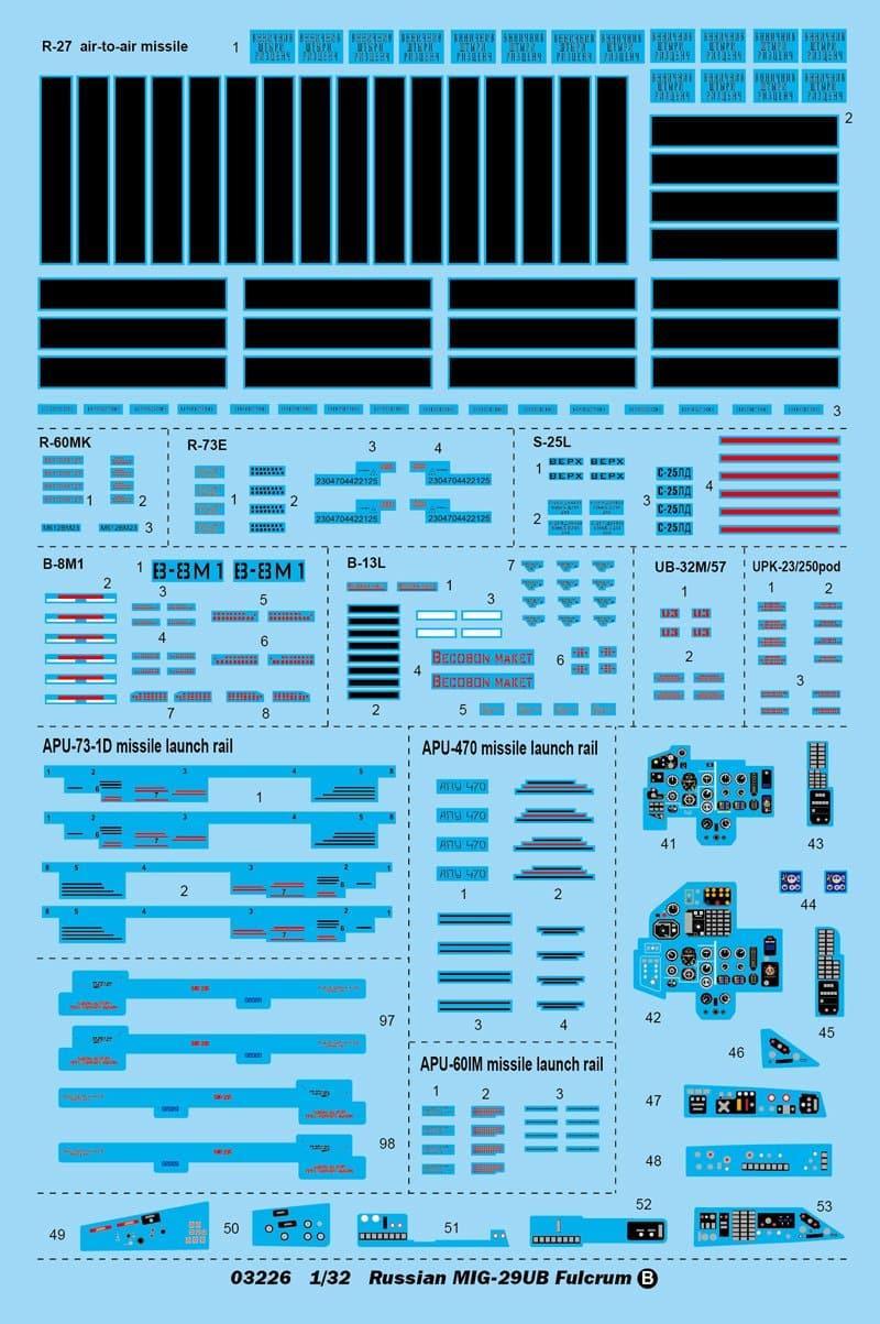 Trumpeter - 1:32 Russian MIG-29UB Fulcrum Fighter Assembly Kit