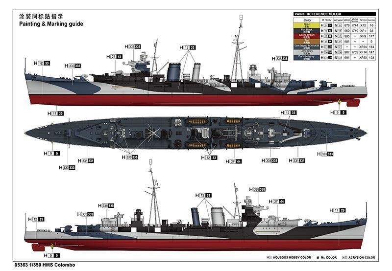 Trumpeter - 1:350 HMS Colombo Light Cruiser Assembly Kit