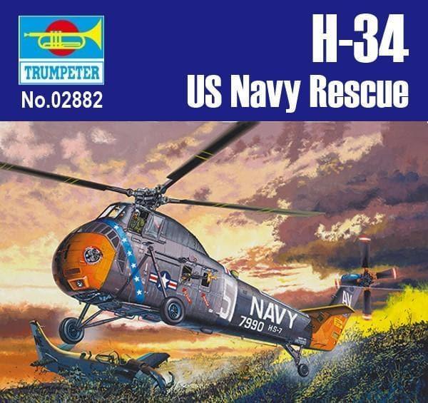 Trumpeter - 1:48 H-34 US Navy Rescue Rotorcraft Assembly Kit - inshobby.com