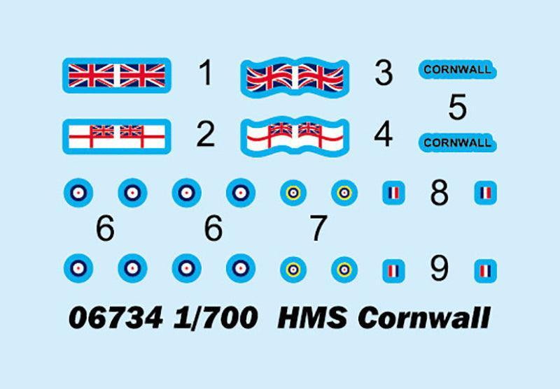 Trumpeter - 1:700 HMS Cornwall Heavy Cruiser Assembly Kit