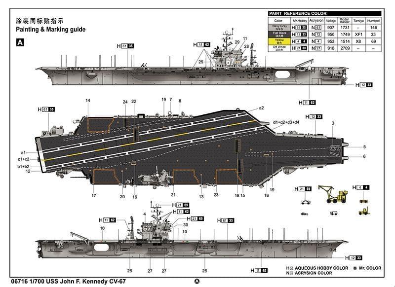 Trumpeter - 1:700 USS John F. Kennedy CV-67 Assembly Kit