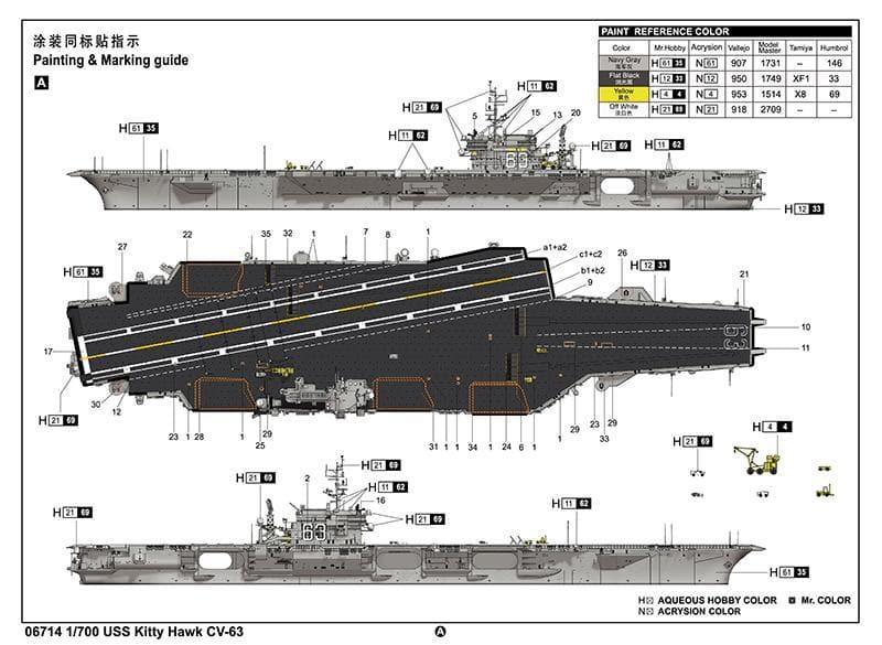Trumpeter - 1:700 USS Kitty Hawk CV-63 Assembly Kit