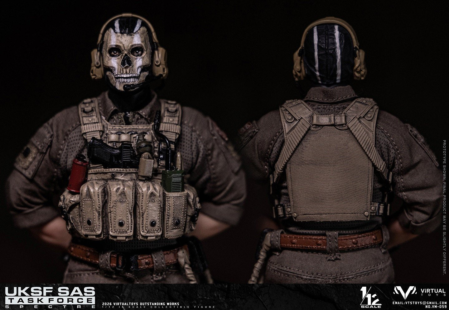 Virtual Toys - 1:12 UKSF SAS Task Force Spectre Action Figure - inshobby.com