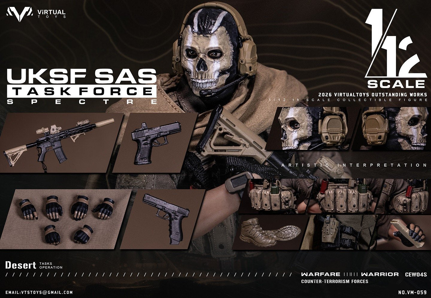Virtual Toys - 1:12 UKSF SAS Task Force Spectre Action Figure - inshobby.com