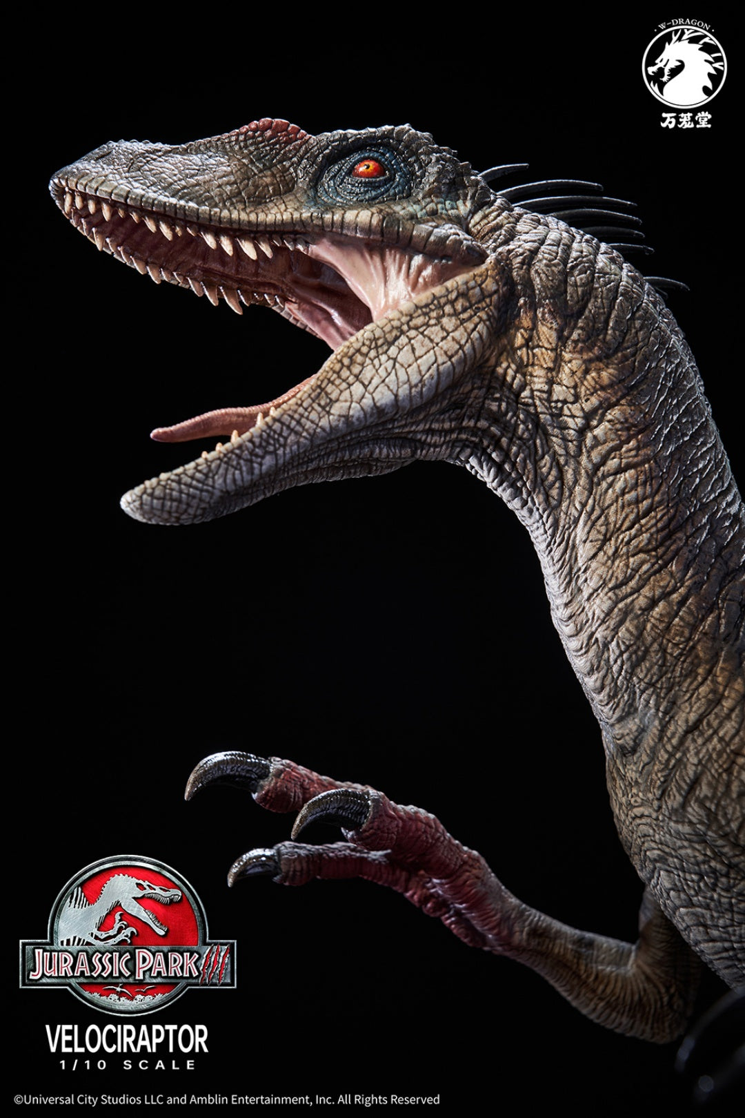 W-Dragon - 1:10 Male Velociraptor Figure Statue - inshobby.com