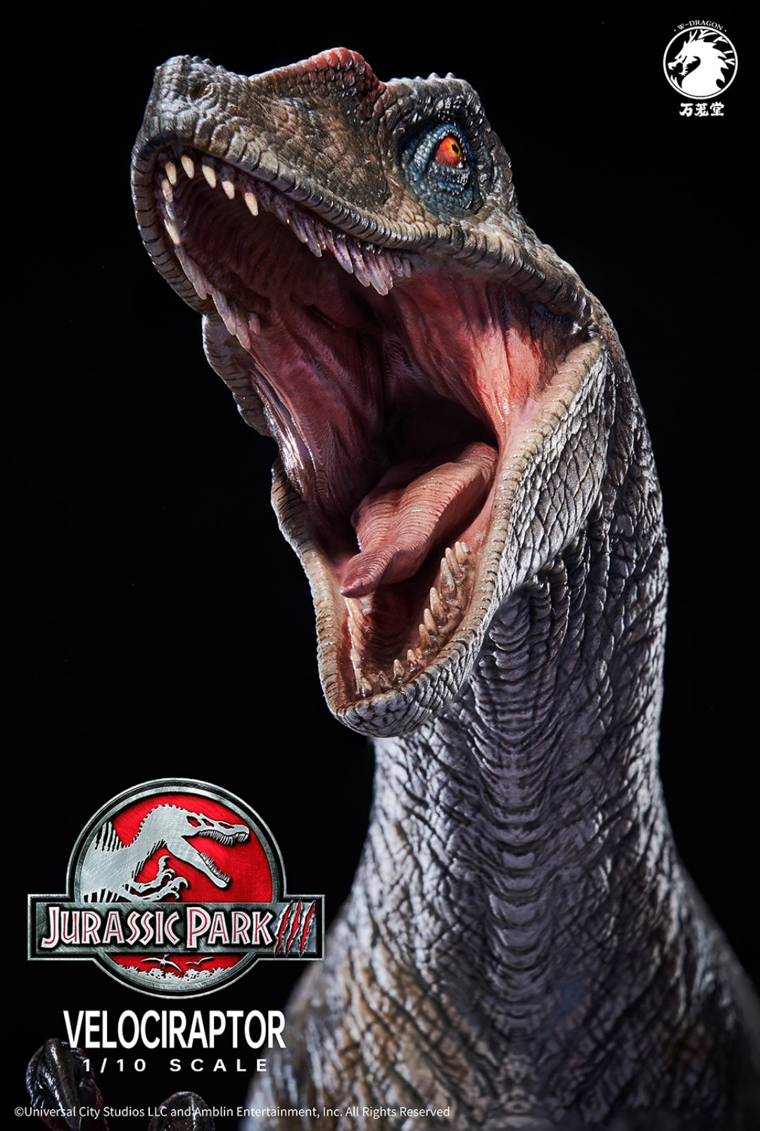 W-Dragon - 1:10 Male Velociraptor Figure Statue - inshobby.com