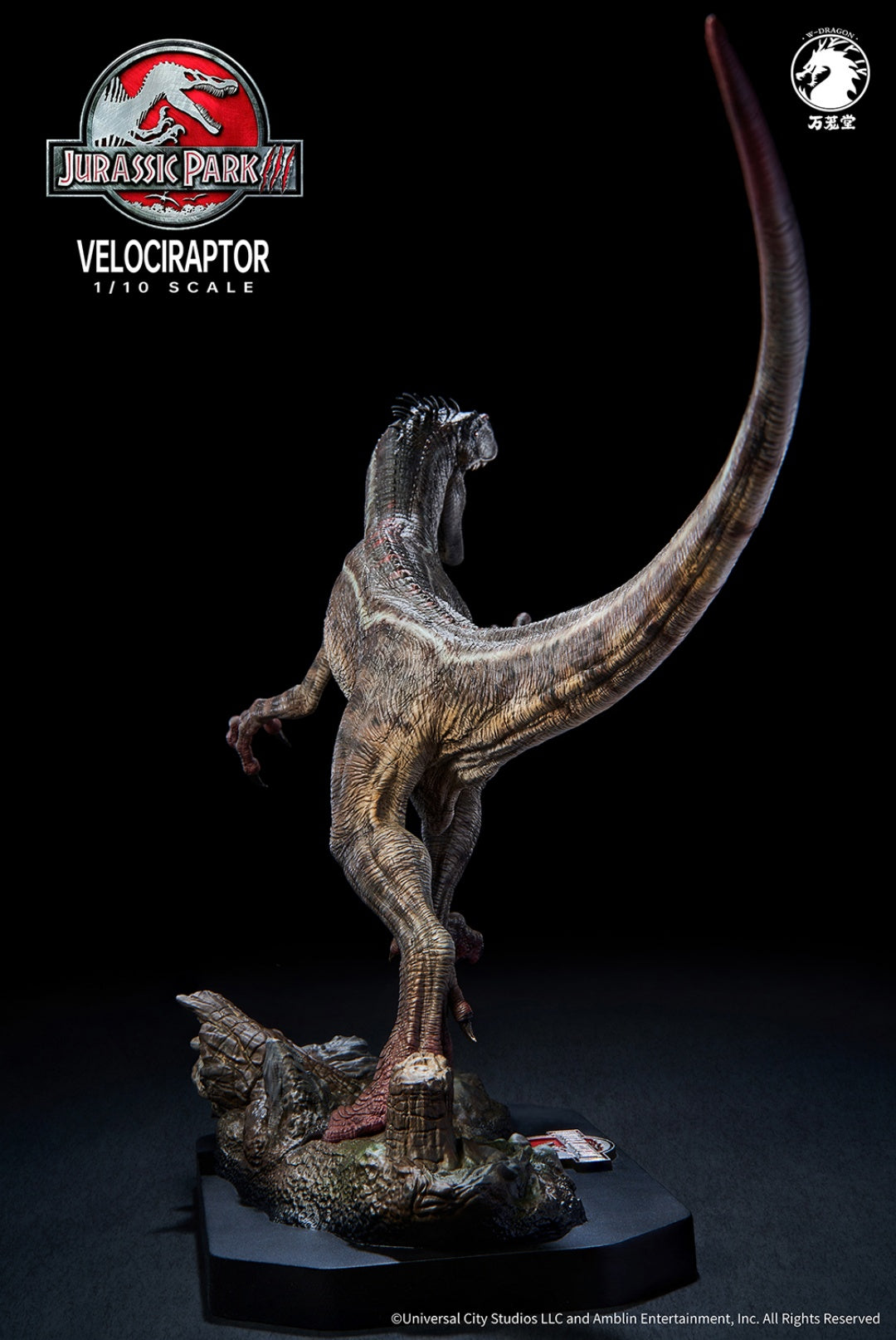 W-Dragon - 1:10 Male Velociraptor Figure Statue - inshobby.com