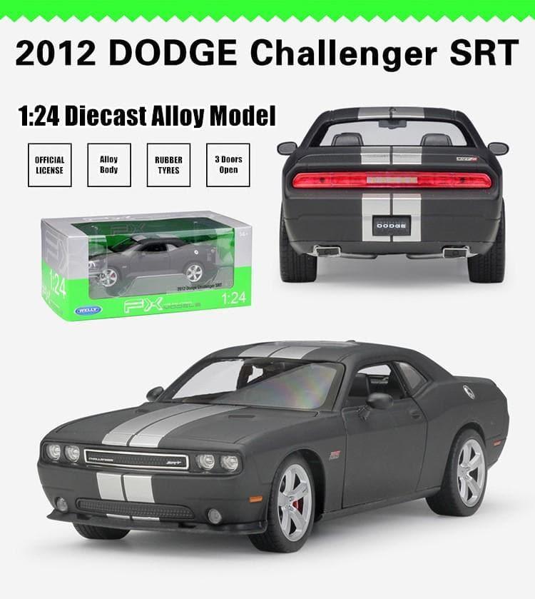 Welly - 1:24 Dodge 2012 Challenger SRT Alloy Model Car - inshobby.com