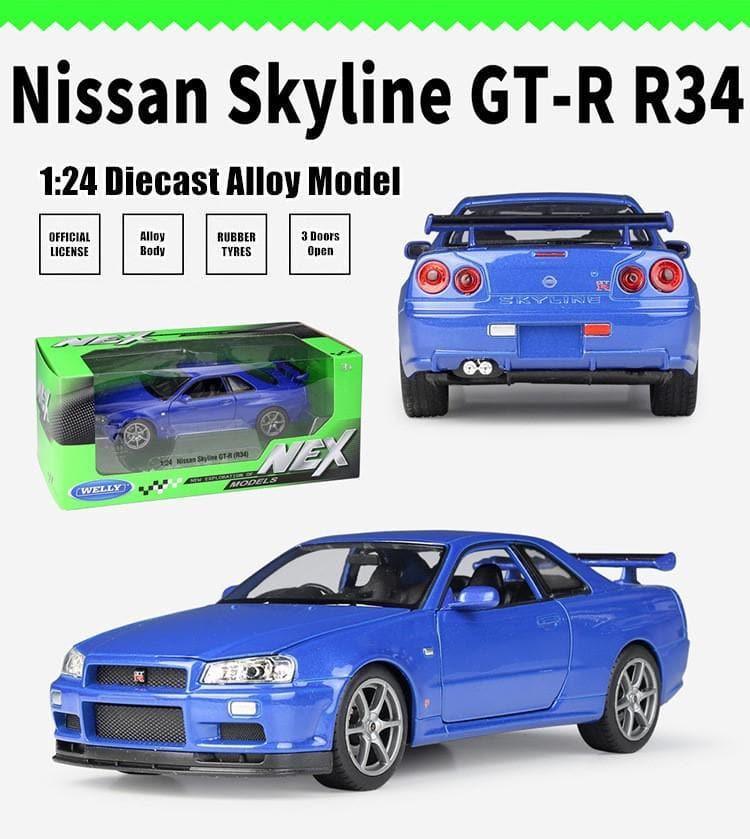 Welly - 1:24 Nissan Skyline GT-R R34 Alloy Model Car