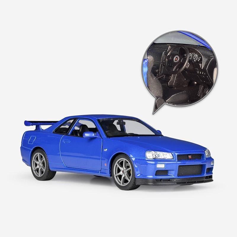 1:24 Nissan Skyline GT-R R34 Alloy Model Car