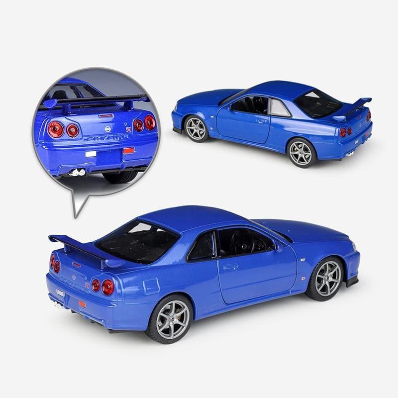 1:24 Nissan Skyline GT-R R34 Alloy Model Car