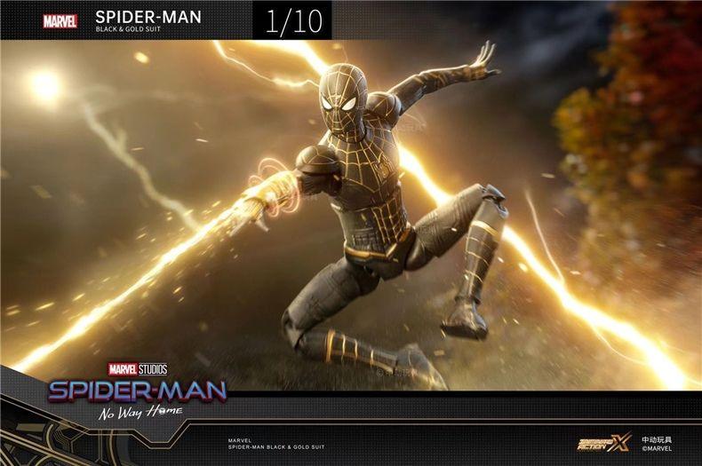 ZD Toys - 1:10 Spider-Man Black & Gold Suit Action Toy - inshobby.com